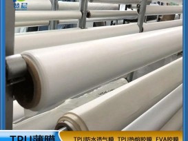 廠家直銷TPU防水透氣膜乳白色低透復(fù)合面料厚度0.03mm免費寄樣